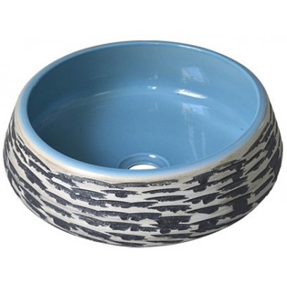 Chậu Rửa Mặt Lavabo Kanly "Vết Rìu Đẽo" SU010 Đặt Bàn Sứ Mỹ Thuật 400x150 mm