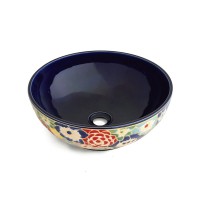 Chậu Lavabo Kanly GV201 Sứ Mỹ Thuật Họa Tiết Bách Hoa