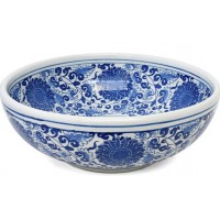 Chậu Rửa Mặt Lavabo Kanly SU121 Vẽ Hoa Văn Thủ Công Đặt Bàn Sứ Mỹ Thuật