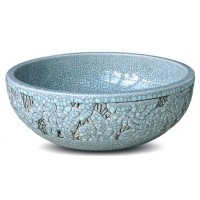 Chậu Rửa Mặt Lavabo Kanly Hoa Văn SU126 Đặt Bàn Sứ Mỹ Thuật 400x150 mm