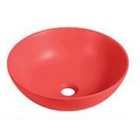 Chậu Lavabo Kanly SU518 Đặt Bàn Sứ Tròn Màu Đỏ 400x140 mm