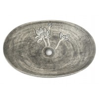 Chậu Lavabo Kanly SU601 Sứ Mỹ Thuật Họa Tiết Hoa Sen 