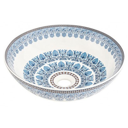 Chậu Rửa Mặt Lavabo Kanly SU711 Đặt Bàn Sứ Mỹ Thuật 400x135 mm
