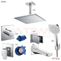 Sen Tắm TOTO TBG02303BA TBV02102B TBW08002A1 TBW02005V TBG07001B TBW08010A Âm Trần 3 Đường Nước