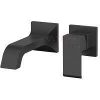 Vòi Lavabo TOTO TLG08307BA#MBL Nóng Lạnh Gắn Tường Màu Đen Mờ