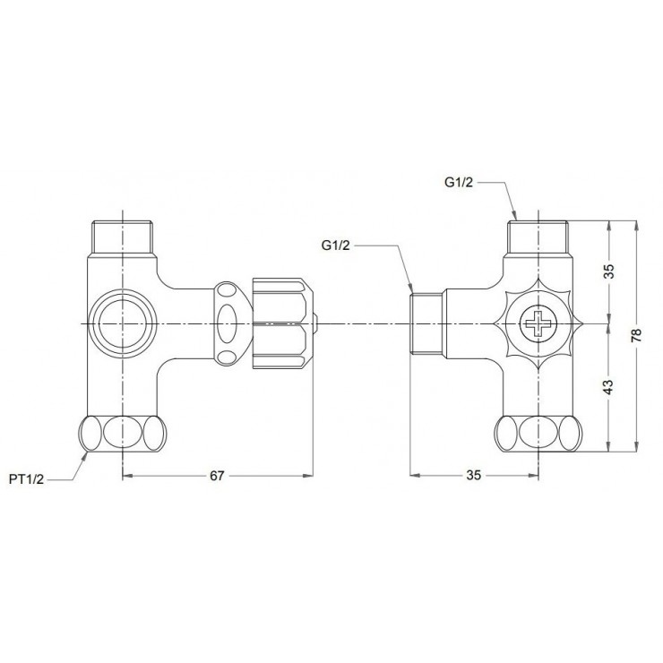 Van Dừng Chữ T TOTO TX434S Phụ Kiện Bồn Cầu