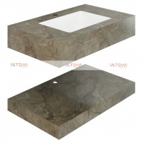 Chậu Rửa Mặt 2 Tầng Viglacera US10-9GP05 Kèm Lavabo Âm Bàn Màu Nâu Vân Đá