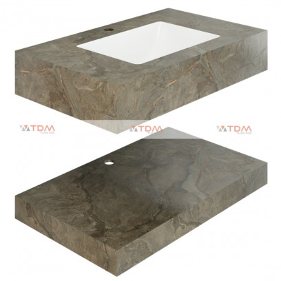 Chậu Rửa Mặt 2 Tầng Viglacera US10 - 9GP05 Kèm Lavabo Âm Bàn Màu Nâu Vân Đá