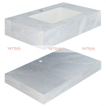 Chậu Rửa Mặt 2 Tầng Viglacera SC-VI8-9GP01 Kèm Lavabo Âm Bàn Màu Xám Giả Vân Đá
