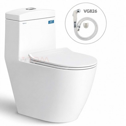 Bồn Cầu Viglacera V199 Nắp Êm V86 + Vòi Xịt VG826 Bồn Cầu Vệ Sinh