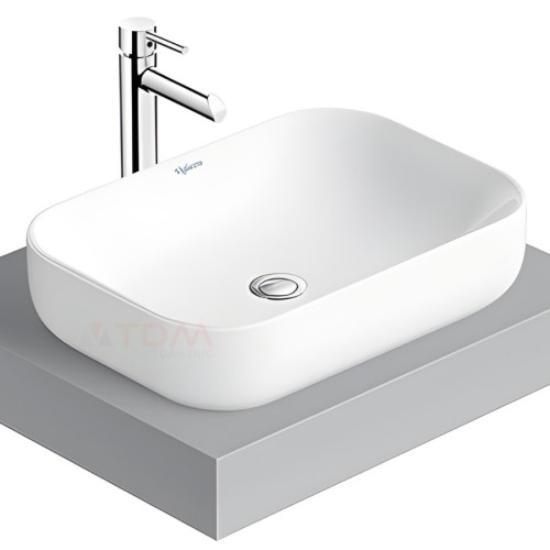 Chậu rửa mặt lavabo Viglacera V25 đặt bàn đá chữu nhật- Tuấn Đức
