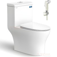 Bồn Cầu Viglacera V45M Nắp V687 Xả Xoáy + Vòi Xịt VG826