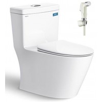 Bồn Cầu Viglacera V62 Nắp Êm V687 1 Khối Tặng VG826 + VG853