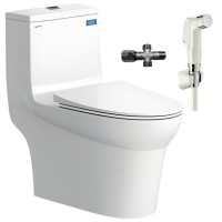 Bồn Cầu Viglacera Xả Xoáy V65 Nắp Êm + Vòi Xịt VG826