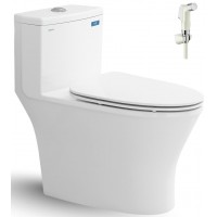 Bồn Cầu Viglacera V803 Nắp Êm 1 Khối + Vòi Xịt VG826