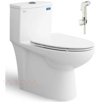 Bồn Cầu Viglacera V819 1 Khối Xả Xoáy Tặng Vòi Xịt VG826