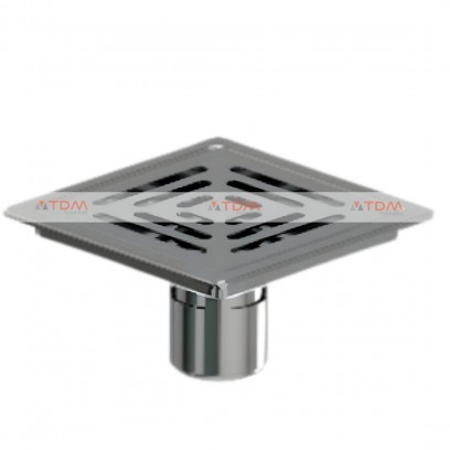 Thoát Sàn Viglacera VD-1203.6 Mặt Vuông Hở 120x120mm  (Ø60, (Ø76)