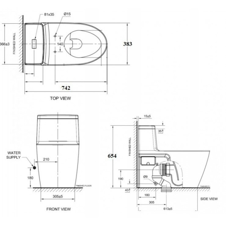 Bồn cầu 1 khối American Standard VF-1808TSW nắp rửa cơ M4A839 Acacia