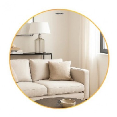 Gương viền nhôm màu gold GLS VF12C80 tròn D60cm