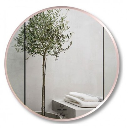 Gương viền nhôm màu rose GLS VF13C80 tròn D60cm