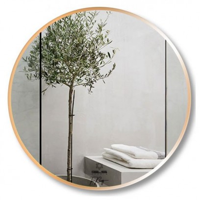 Gương viền nhôm màu champagne GLS VF14C80 tròn D60cm
