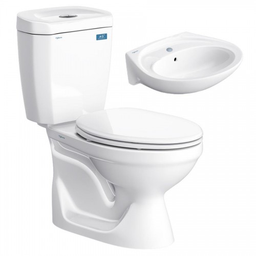 Bồn cầu Viglacera VI88 nắp êm V1102E bàn cầu 2 khối kèm lavabo VTL2