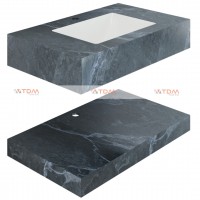 Chậu Rửa Mặt 2 Tầng Viglacera VI9-9GP03 Kèm Lavabo Âm Bàn Màu Xám Đậm Vân Đá