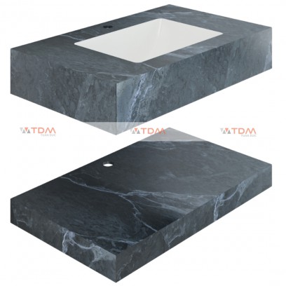 Chậu Rửa Mặt 2 Tầng Viglacera VI9-9GP03 Kèm Lavabo Âm Bàn Màu Xám Đậm Vân Đá