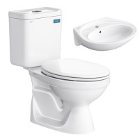 Bồn Cầu Viglacera VT18M 2 Khối Nắp Êm V1102E Kèm Chậu VTL2