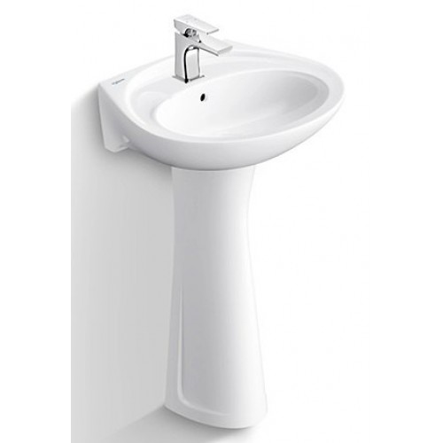 Chậu rửa mặt lavabo Viglacera VTL2/VI1T (BS401/BS501) chân dài - Tuấn Đức