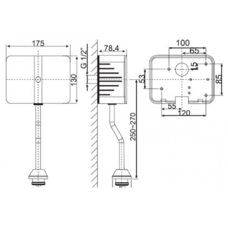 Van Xả Cảm Ứng Bồn Tiểu American Standard WF-8609 Gắn Tường Van Xả Tiểu