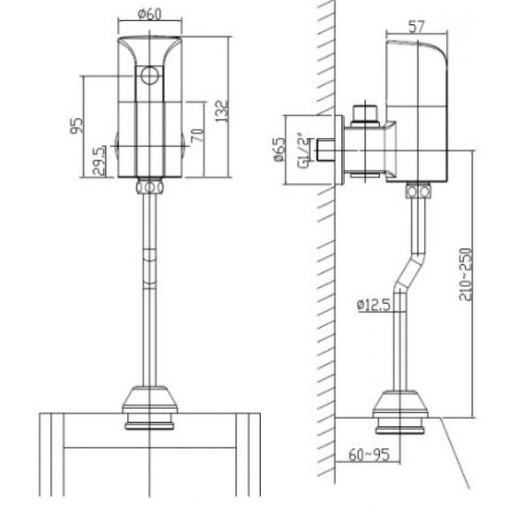 Van Xả Cảm Ứng Bồn Tiểu American Standard WF-8834 Âm Tường Van Xả Tiểu