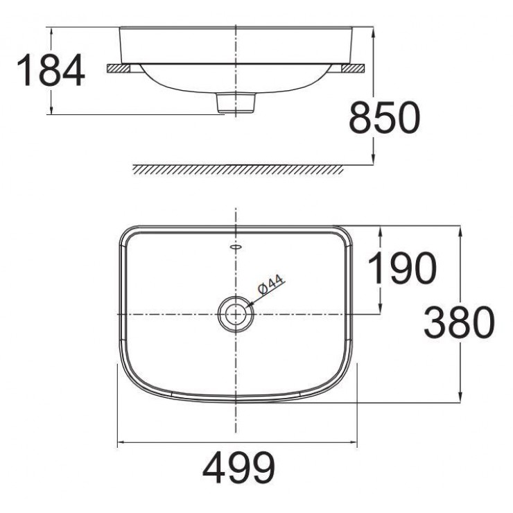 Chậu Lavabo American Standard WP-0638 Đặt Bàn Loven 499x380 mm - Tuấn Đức