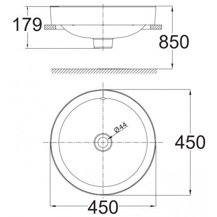 Chậu Lavabo American Standard WP-0639 Đặt Bàn Concept Tròn 450mm - Tuấn Đức