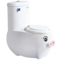 Bồn Cầu Trẻ Em Thiên Thanh Piggy 1 Khối Xả Nhấn