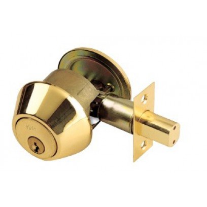 Khóa Cóc Yale Một Đầu Chìa Một Đầu Vặn V8111 US3 Màu Đồng Bóng