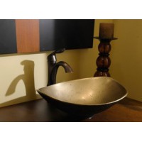 Hình ảnh thực tế chậu rửa mặt đồng thau Kanly BS048 đặt bàn