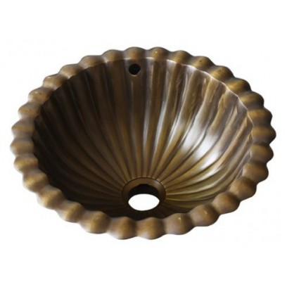 Chậu Lavabo Kanly GCL09 Đặt Bàn Đồng Thau Kiểu Cổ Tròn 340x130 mm