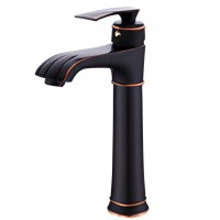 Vòi Lavabo Cổ Cao Kanly GCA41B Nóng Lạnh Bằng Đồng Màu Đen