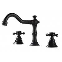 Vòi Lavabo 3 Lỗ Kanly GCB07B Nóng Lạnh Bằng Đồng Màu Đen
