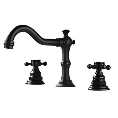 Vòi Lavabo 3 Lỗ Kanly GCB07B Nóng Lạnh Bằng Đồng Màu Đen