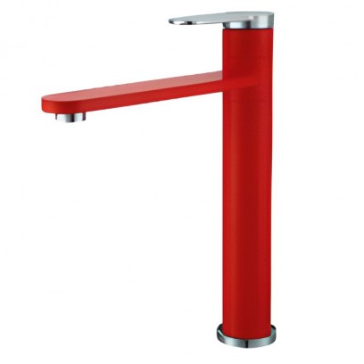 Vòi Lavabo Kanly KLA18 Nóng Lạnh Bằng Đồng Màu Đỏ