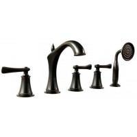 Vòi Xả Bồn Tắm 5 Lỗ Kanly GCB06B Nóng Lạnh Bằng Đồng Màu Đen