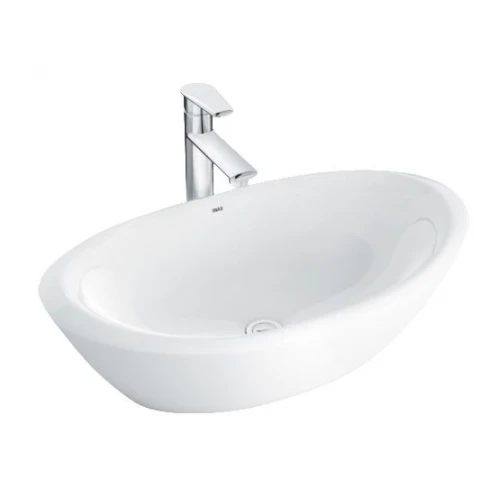 Chậu rửa mặt lavabo Inax L-465V (L465V) đặt bàn đá 650x380 mm