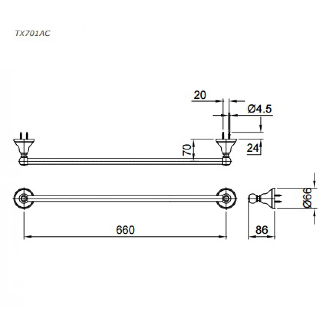 Thanh Treo Khăn TOTO TX701AC Phụ Kiện Phòng Tắm