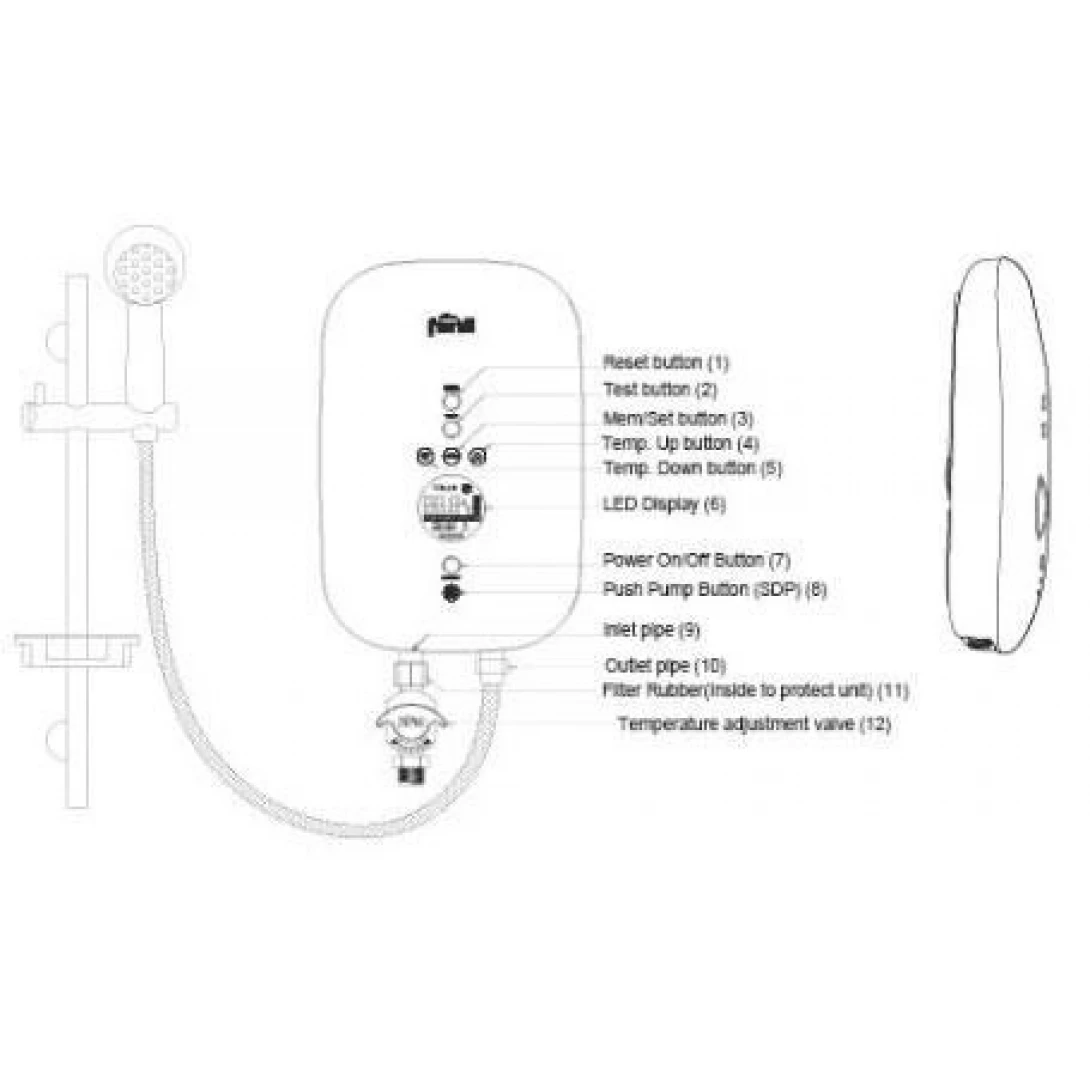 Bình Nước Nóng Ferroli DIVO SFP Trực Tiếp Có Bơm Máy Nước Nóng