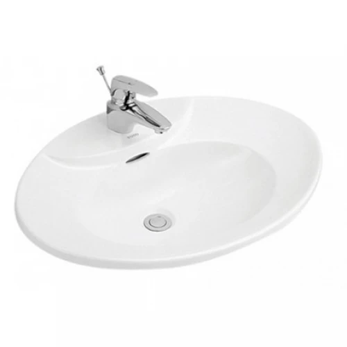 Chậu rửa mặt lavabo TOTO L909C đặt dương vành bàn đá 650x455mm - Tuấn Đức
