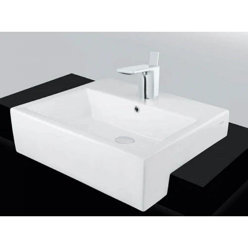 Chậu rửa mặt lavabo TOTO LW647CJW/F bán âm bàn đá chữ nhật 520x420mm - Tuấn Đức
