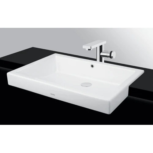 Chậu rửa mặt lavabo TOTO LW646JW/F#W bán âm bàn đá chữ nhật 600x400mm - Tuấn Đức