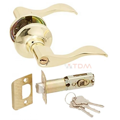 Khóa tròn tay gạt Yale VL6547 US3 Inox 304 màu vàng đồng cửa phòng - Tuấn Đức